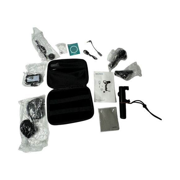 Movo Smartphone Video Rig V7 Grip/Stereo Microphone/LED Light for iPhone/Android - Picture 1 of 7